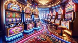 Colourful fish game room lobby showing multiple underwater shooting stages